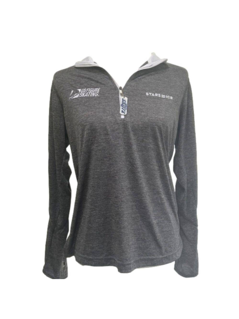 USFS Stars on Ice Holloway 1/4 Zip Heathered Gray Size Medium EUC